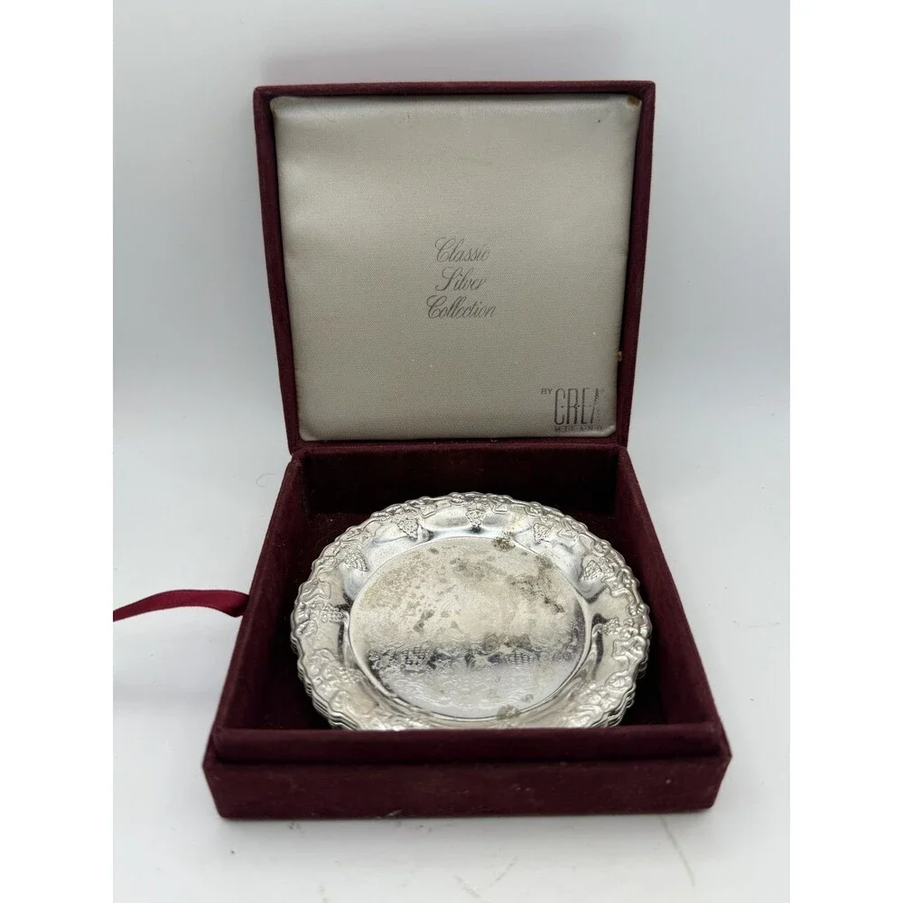 🥂CREA Milano Classic Silverplate Collection Coasters w/ Storage Box –Set of 6🥂